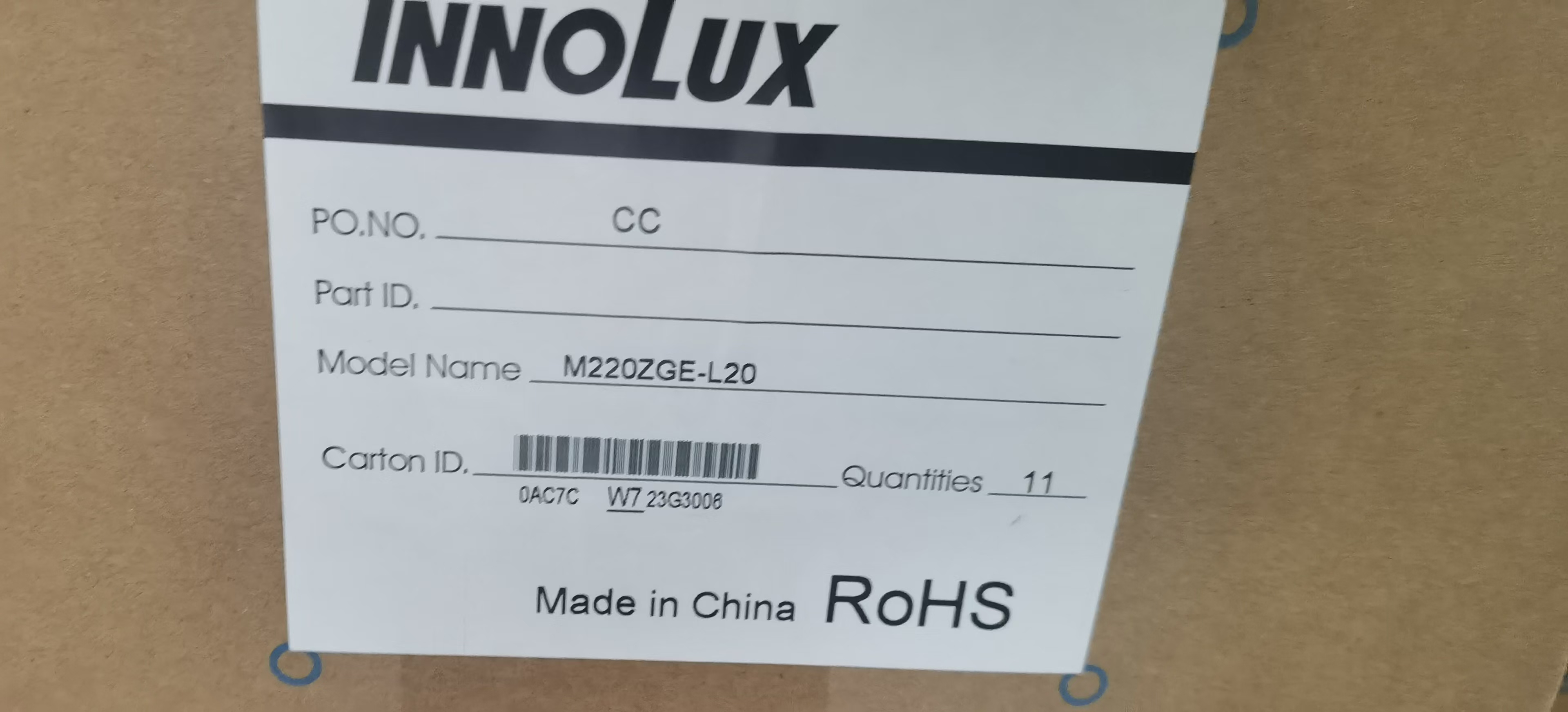 奇美22寸LED液晶屏M220ZGE-L20规格书工业屏一体机触显广告机